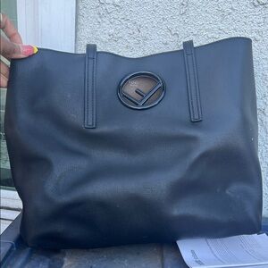 Fendi Black Textured Tote